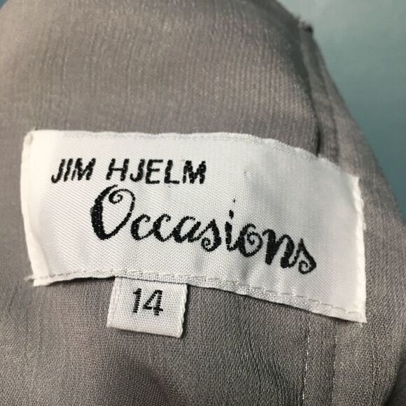 Jim HJelm Silver Draped Strapless Gown - Picture 7 of 8